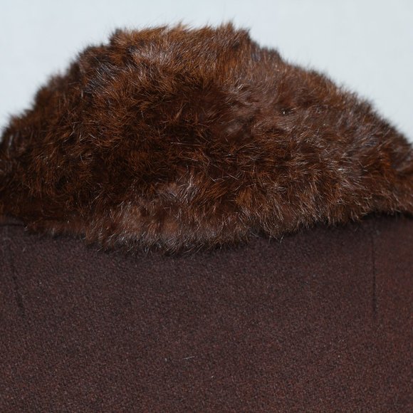 Roma XXVll Brown Fur Wool Coat - Picture 7 of 16